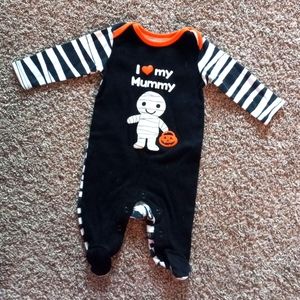 Trick or treating Halloween baby boy footie
